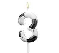 Candelina Calcio, Candele con Numeri di Compleanno Calcio Decorazioni Torte a Tema Sportivo per Feste di Compleanno Forniture Decorazioni per Bambini e Bambine (Numero 3)