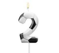 Candelina Calcio, Candele con Numeri di Compleanno Calcio Decorazioni Torte a Tema Sportivo per Feste di Compleanno Forniture Decorazioni per Bambini e Bambine (Numero 2)