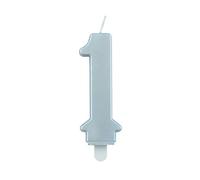 Candelina di Cera Numero 1 Azzurro Primo Compleanno