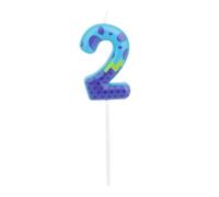 Candelina di Compleanno a Forma di Cartone Animato, Blu e Viola Decorazione Torta per Tema Mostri Bambini Ragazzi e Ragazze Compleanno Divertimento Decorazioni Accessori per Feste (Numero 2)