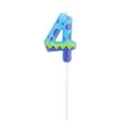 Candelina di Compleanno a Forma di Cartone Animato, Blu e Viola Decorazione Torta per Tema Mostri Bambini Ragazzi e Ragazze Compleanno Divertimento Decorazioni Accessori per Feste (Numero 4)