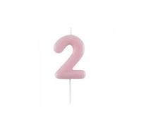 Candelina Laccata Numero Rosa Perla 0 1 2 3 4 5 6 7 8 9 (9cm) Compleanno Anniversario (2)