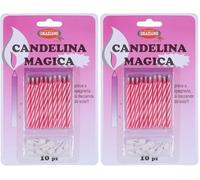 Candelina Magica Rosa 10 pezzi (Confezione da 2)
