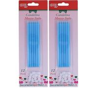 Candelina Mezzo Stelo Celeste 12 Pz (Confezione da 2)