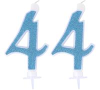 Candelina Numerale Glitter CELESTE n.4 (Confezione da 2)