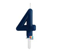 Candelina numero 4/QUATTRO Tiny Plump BIG PARTY BLU NAVY, centimetri 7