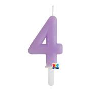 Candelina numero 4/quattro Tiny Plump BIG PARTY LILLA, centimetri 7