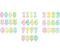 Candelina numero classico multicolor Cm. 7,5 - Confezione 40 pezzi assortiti 0-9