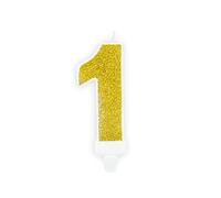 Candelina Torta Numero 1 Uno con Glitter Oro Compleanno Bambino Adulto