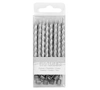Candeline argentate - 16 pezzi e 16 basi
