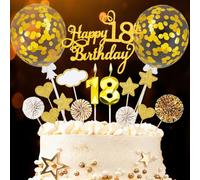 Candeline Compleanno 18 Anni,18th Oro Candele,Happy Birthday Cake Topper Decorazioni,Cupcake Toppers Anniversario per Ragazzo Ragazze