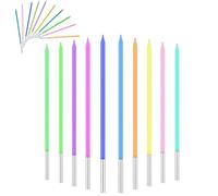 Candeline Compleanno, 90 Pezzi Candele Torta Compleanno Multicolore Metallizzato Candele Cupcake con Supporti Candeline Torta Candela Arcobaleno per Baby Shower Decorazione Torta Festa di Compleanno