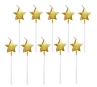 Candeline Compleanno a Forma Stella, 10 Pezzi Candele Decorazione Torta in Oro per Feste di Compleanno, Matrimonio, Anniversario e Fidanzamento, Stelle Lucenti per Dolci e Celebrazioni Speciali