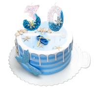 Candeline Compleanno Numeri 30, Candele di Compleanno Blu e Bianco, Fiocco di Neve Paillettes Candeline Torta, 3D Numero Candele per Ragazze Ragazzi Compleanno Festa di Nozze (30)