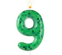 Candeline Compleanno Numeri, Candela di Compleanno Dinamite a Tema TNT per Decorazioni per Torte di Compleanno (Numero 9)