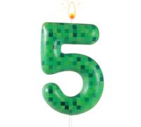 Candeline Compleanno Numeri, Candela di Compleanno Dinamite a Tema TNT per Decorazioni per Torte di Compleanno (Numero 5)
