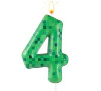 Candeline Compleanno Numeri, Candela di Compleanno Dinamite a Tema TNT per Decorazioni per Torte di Compleanno (Numero 4)