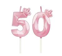 Candeline compleanno particolari con corona, candele compleanno per decorazione torta compleanno, candele compleanno numeri, candele compleanno bambini per feste, matrimony (rosa #50)