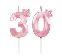 Candeline compleanno particolari con corona, candele compleanno per decorazione torta compleanno, candele compleanno numeri, candele compleanno bambini per feste, matrimony (rosa #30)