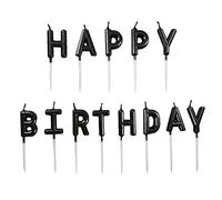 Candeline con Buon Compleanno,Particolari Candele di Compleanno con "Happy Birthday" per Decorazione della Torta di Compleanno,Nero