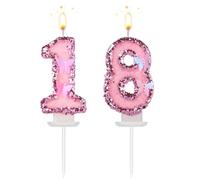 Candeline con Numeri di Compleanno, 7,5cm Farfalla Glitterata Topper per Torta Buon Compleanno Paillettes Rosa Decorazioni per Cupcake con Numeri Nuziali per Anniversario Feste (18)