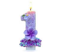 Candeline Di Compleanno Con Numeri - Topper Per Torta Con Paillettes Glitterate | Per Torta Di Compleanno Con Design Floreale | Comode Forniture Per Feste Per Bambini | Per Uomini Donne Famigl