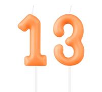 Candeline di compleanno per numeri di macaron, candele arancioni per il 13° compleanno, macaron arancione, numero 13, candela per torta, candele per torta di macaron, decorazione per torta per ragazze