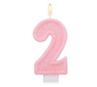 Candeline di Compleanno Rosa con Numeri, Decorazioni per Torte Romantiche Decorazioni Torte Anniversario Graziose Feste Compleanno per Matrimoni Anniversari e Altri Eventi (2)