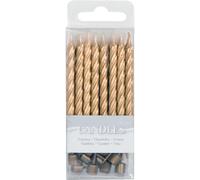 Candeline dorate con base - 16 pezzi