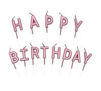 Candeline Happy Birthday, Particolari Candele di Compleanno, Cake Topper Decorazioni Torta Candele Decorative per Feste di Compleanno (Oro Rosa)