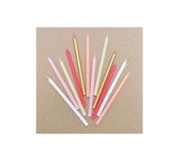 Candeline lunghe - Classiche - Rosa/Dorato - 12 cm - 12 pz