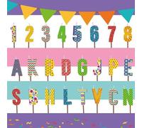 Candeline Multicolor in cera con Lettere per personalizzare il tuo Nome, la tua frase (Lattera E)