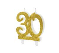 Candeline numerali Glitterate per Compleanno Vari Numeri (30 Anni (codice SCU5-30-019))