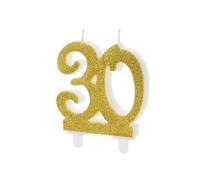 Candeline numerali Glitterate per Compleanno Vari Numeri (30 Anni (codice SCU5-30-019))