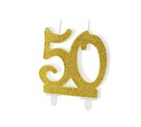 Candeline numerali Glitterate per Compleanno Vari Numeri (50 Anni (codice SCU5-50-019))