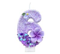 Candeline Numerate per Torte - Decorazioni Torta con Paillettes e Fiori - Numeri a Forma di per Torte - per Uomo Donna Mamma Papà Ragazzo Ragazza
