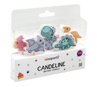 Candeline Wooparty dinosauri 5pz 4,5x7cm