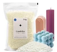 CANDELISS Cera di Paraffina per Candele 2kg. Cera di paraffina senza odore per fare candele fai da te Paraffina inodore per candele bianche aromatiche o colorate Paraffin wax candle making (2kg)