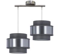 Candellux Hare lampada sospesa 2x60 W cromo-grigio/cenere-argento 32-18489