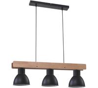 Candellux Vario lampada sospesa 3x60 W nero-legno 33-73471