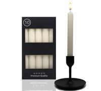 Candelo Set di 10 candele da tavola, colore beige, 18,5 cm, durata 7,5 ore, candele a punta per candelabri e lampadari
