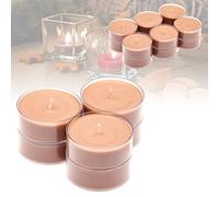 Candelo Set di 12 candele profumate XXL - Candele profumate a mandorla bruciata, custodia in plastica Jumbo - 8 ore di durata - Grandi lumini in marrone