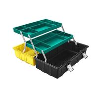 Candeon Cassetta degli attrezzi pieghevole in PP e metallo Organizer multifunzionale per cassetta degli attrezzi a 3 strati