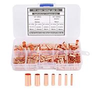 Candeon Connettori Di Testa A Crimpare, 250 Pezzi Capicorda Terminali Da Crimpare, 7 Misure Capicorda Elettrici Di Rame Capicorda Cavo Non Isolati Boccole Per Cavi Filo Per Cavo Elettrico