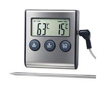 Candeon Digitale Termometro Carne Barbecue, Termometro Cucina Digitale Con Sonda E Timer, 0-250°C Termometro Per Alimenti Termometri Da Forno Con Allarme Per Cottura Bbq Alimentare Arrosto Griglia