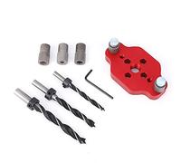 Candeon Guida per trapano fai te in lega di alluminio per posizionamento di fori diritti per la lavorazione del legno per falegname (Perforatore + punte da 6, 8, 10 mm)