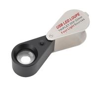 Candeon Lente D'ingrandimento per Gioielli 20x, Lente D'ingrandimento Pieghevole e Ricaricabile con 4 Sorgenti Luminose a LED, Occhiello per Lente D'ingrandimento Illuminato per Gemme,