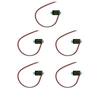 Candeon Mini voltmetro Digitale -5pcs LED Verde Tubo Digitale Mini voltmetro DC 2.4V-30V Tester di Tensione a Due Fili 0,36 Pollici