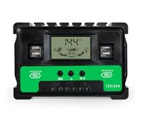 Candeon Regolatore di Carica Solare MPPT, 40A 4 Porte USB Regolatore del Pannello Solare 12V / 24V Regolatore Intelligente Pannello Solare Automatico per Batterie al Piombo/Pannello