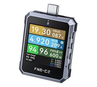 Candeon Tester USB FNB-C2, tester di ricarica rapida USB-C, 4-50 V, 6,5 A, amperometro digitale, voltmetro, misuratore di tensione e corrente, supporta PD3.1